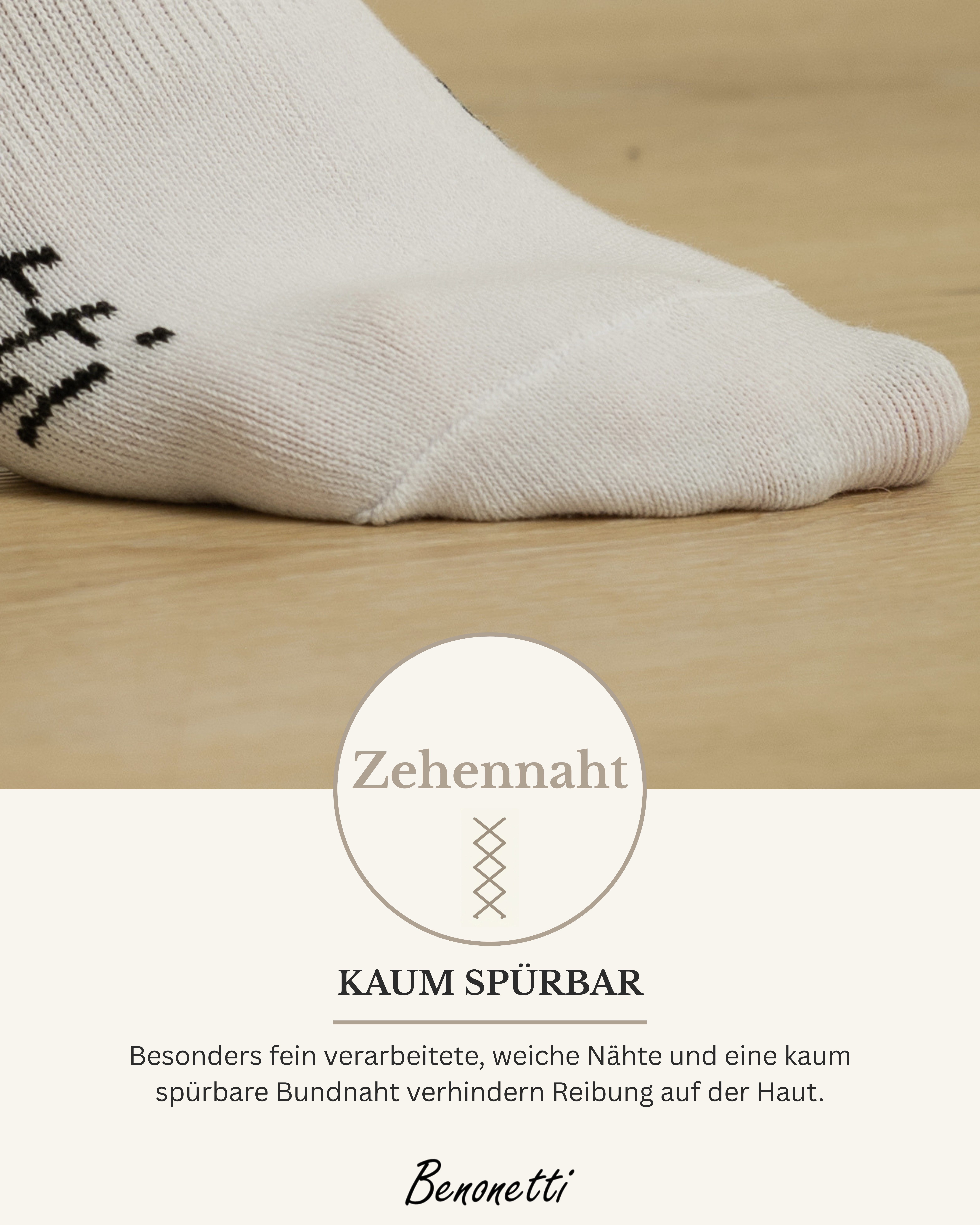Benonetti Sneakersocken Damen & Herren aus Baumwolle – kurze Socken mit Fersenschutz (Packung, 6-Paar) Atmungsaktiv, Klimaregulierend, Schweißhemmend – Bild 5 von 5