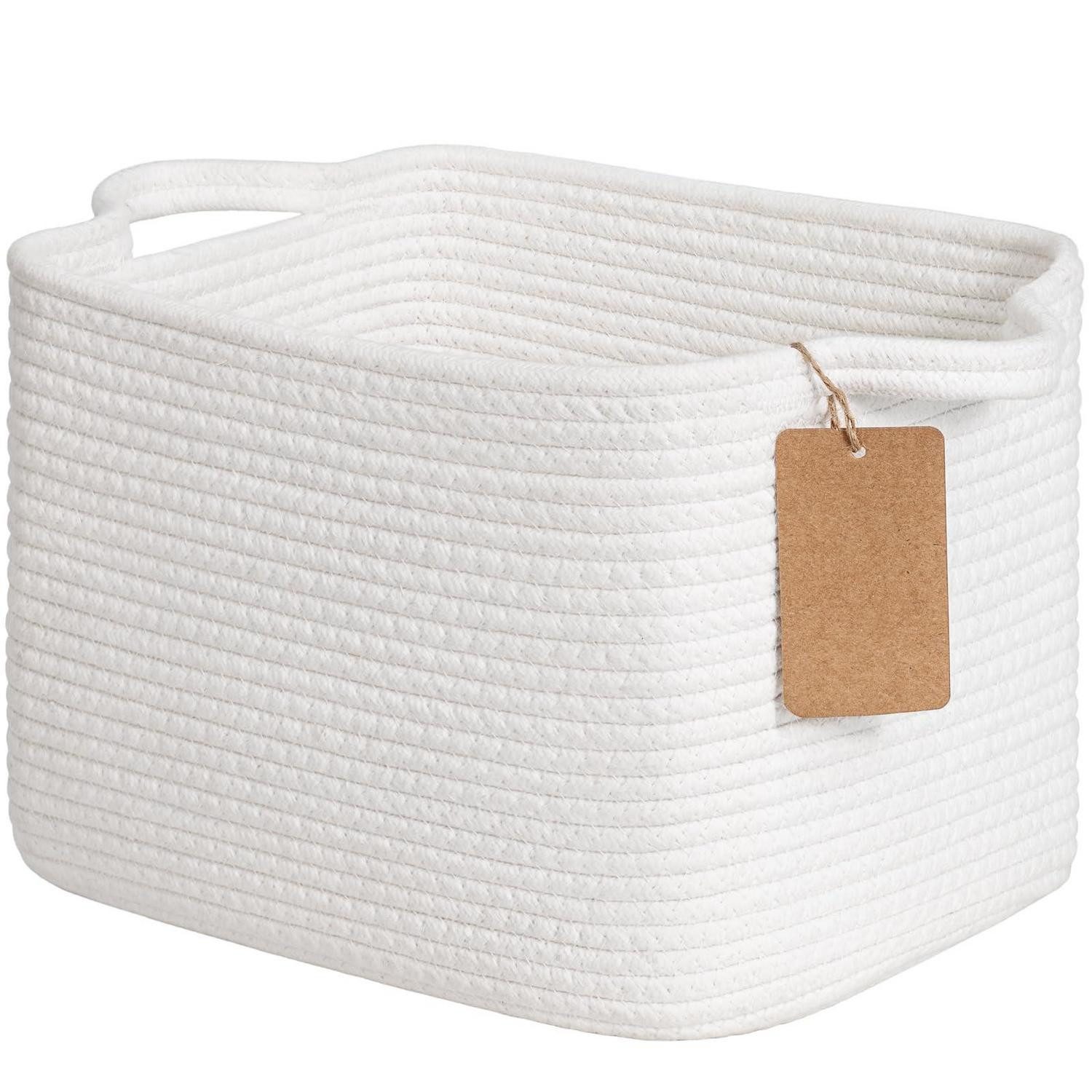 LuxusKollektion Aufbewahrungskorb Aufbewahrungskorb Baumwolle 33x25x22.5cm Weiß (1 St)