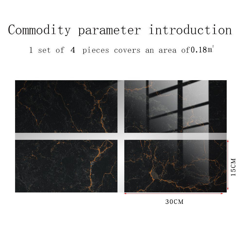 COOL-i ® Fliesenaufkleber Klebefliesen 4 Stück -30cm x 15cm, 3D Fliesenaufkleber (Marmor Optik), PVC Wasserfest,Selbstklebend,Hitzebeständig,Starke Klebefähigkeit. Reduzierter Preis € 9,99. Unverbindliche Preisempfehlung € 16,99, (€ 2,50 pro 1 Stk)