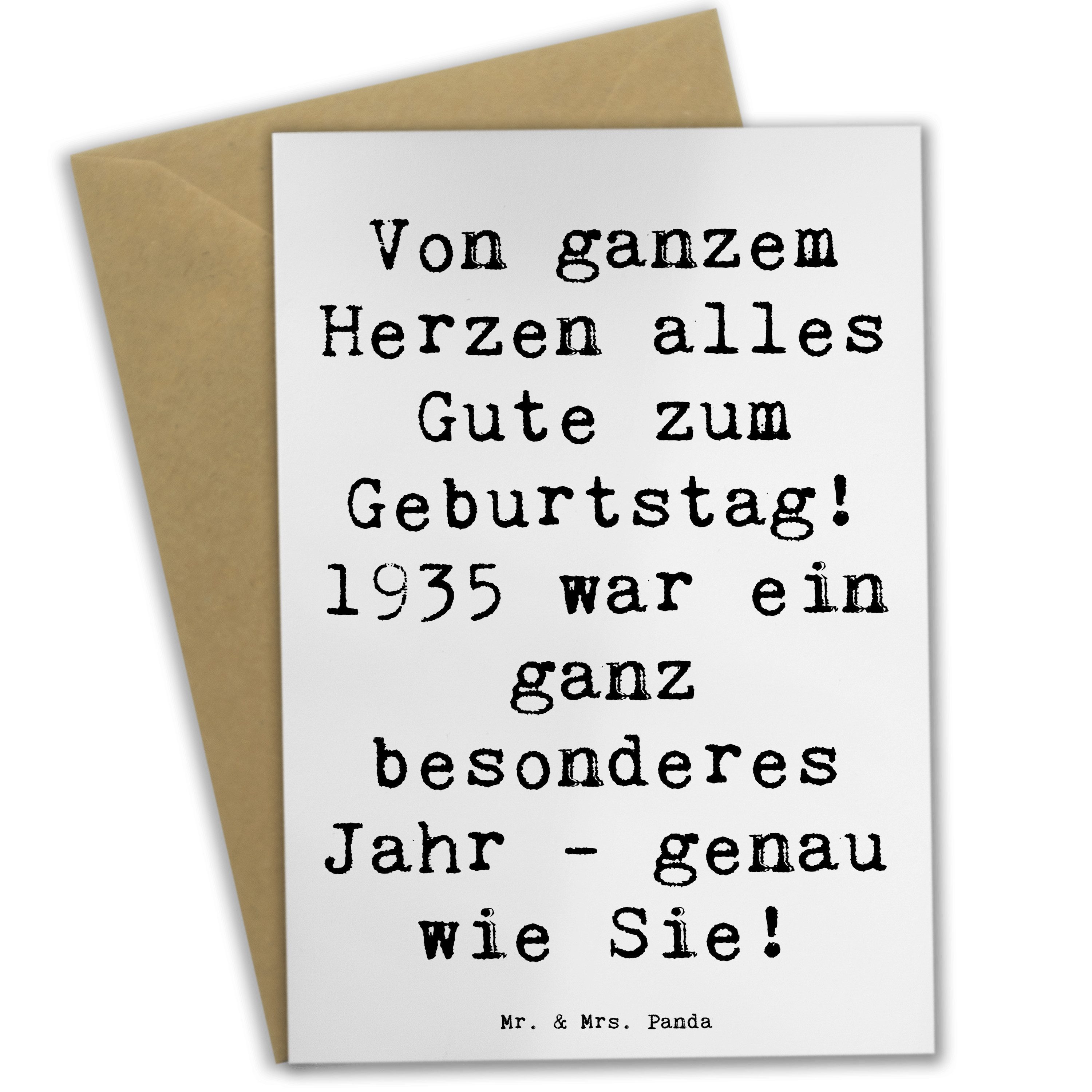 Grußkarte Spruch 1935 Geburtstag - Weiß - Geschenk, Geburtstagsgrüße 1935, Gruß