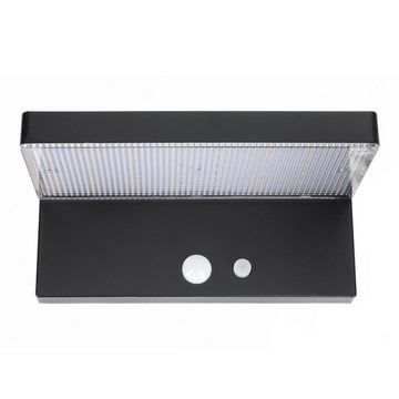 Kiom Außen-Wandleuchte Solar Wandleuchte Limanu schwarz Sensor 600 lm, Bewegungsmelder und Dauerlicht, LED, LED-Leuchtmittel fest verbaut, warmweiß