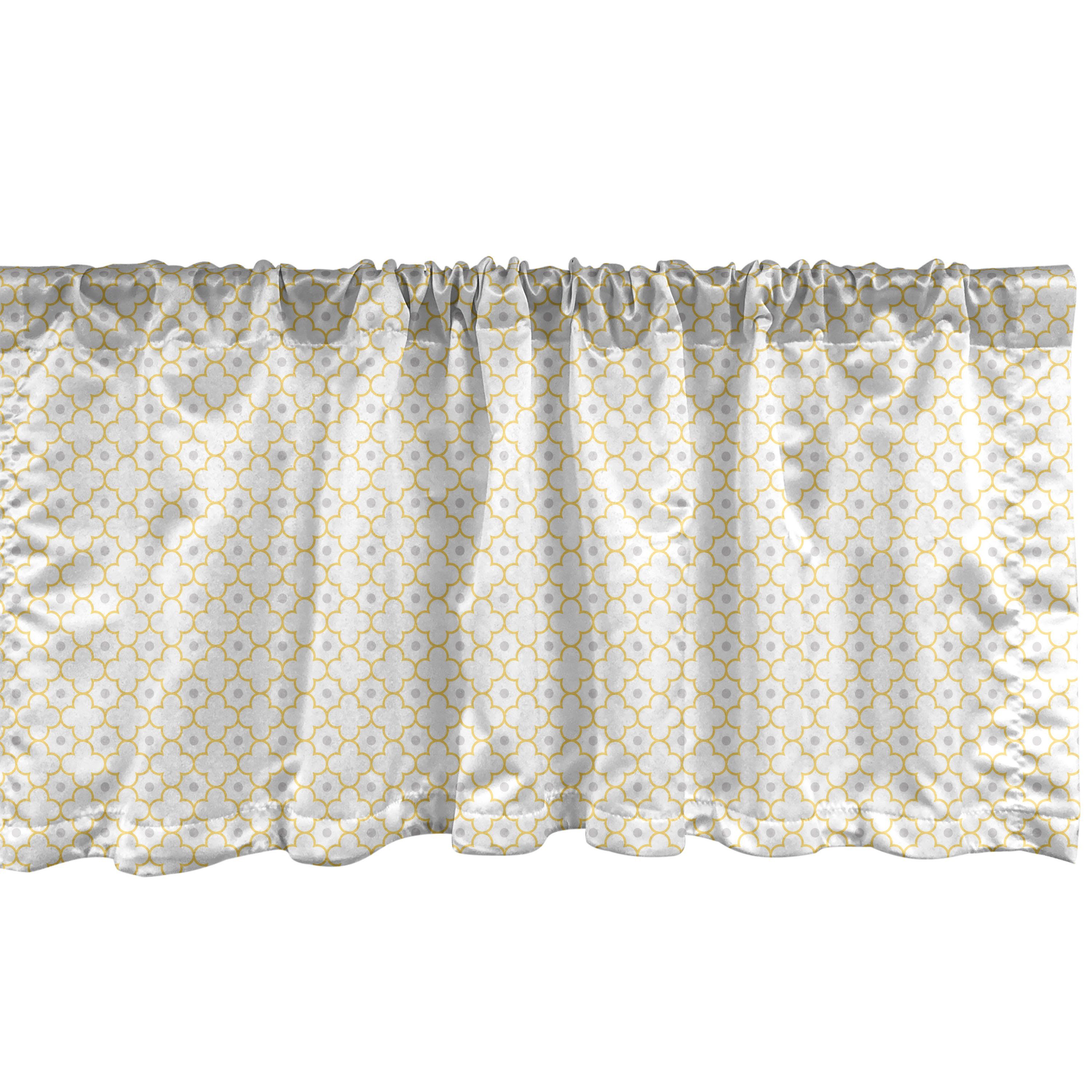 Scheibengardine Vorhang Volant für Küche marokkanisch mit Petals Abakuhaus, Quatrefoil Microfaser, Stangentasche, Dot Schlafzimmer Dekor