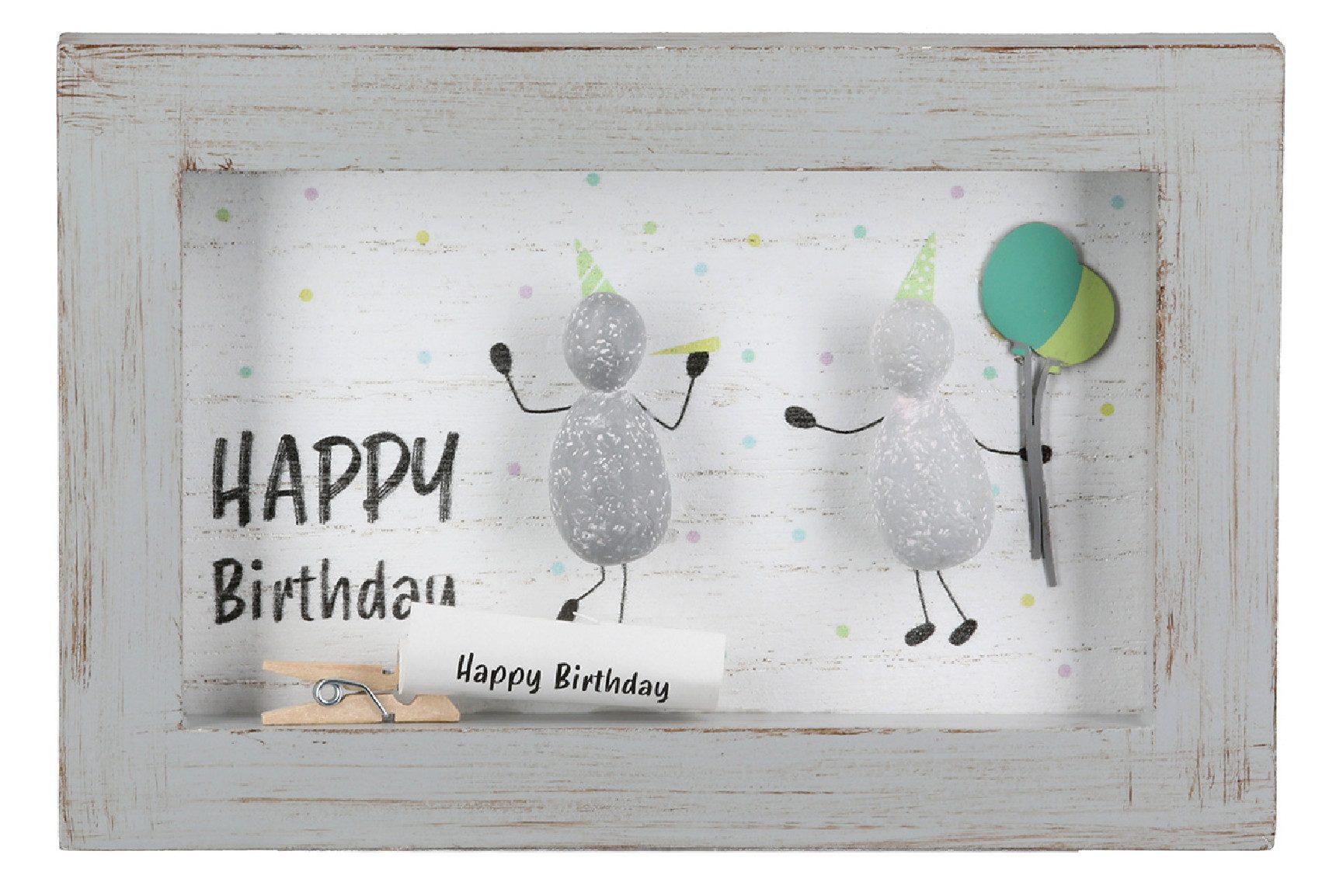 GILDE Bild Steinbild rechteckig Happy Birthday Grund zum Feiern von Gilde Geschen