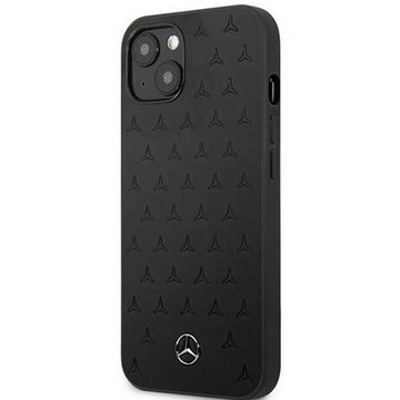 Mercedes Handyhülle Mercedes Benz Leder Hardcase Case Stars für Apple iPhone 13 Mini Black