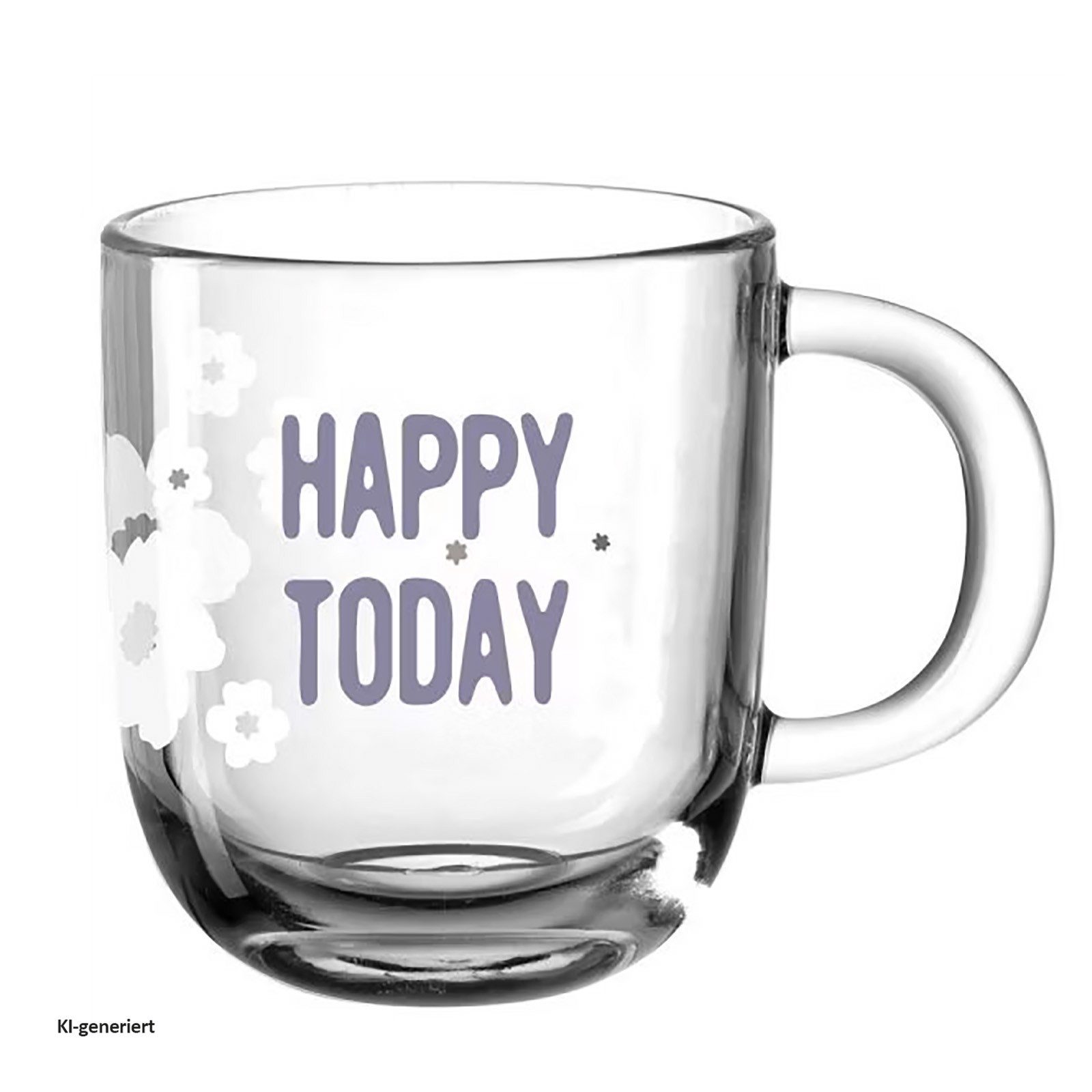 LEONARDO Tasse Tasse Vivace Happy Today, 1-tlg., Glas, Kaffeetasse Teetasse