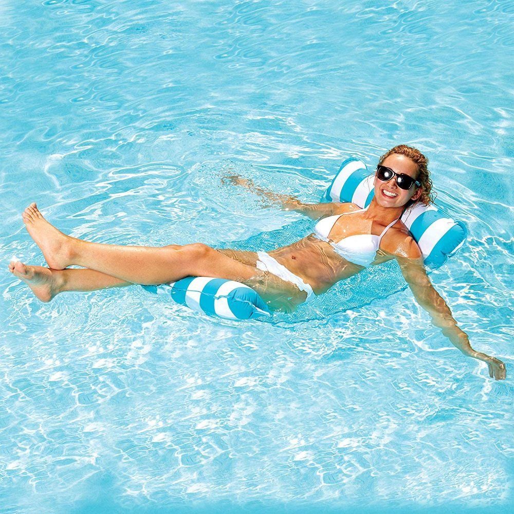 Aufblasbare schwimmende Wasser Hängematte Float Pool Lounge Bett Schwimmstuhl DE 