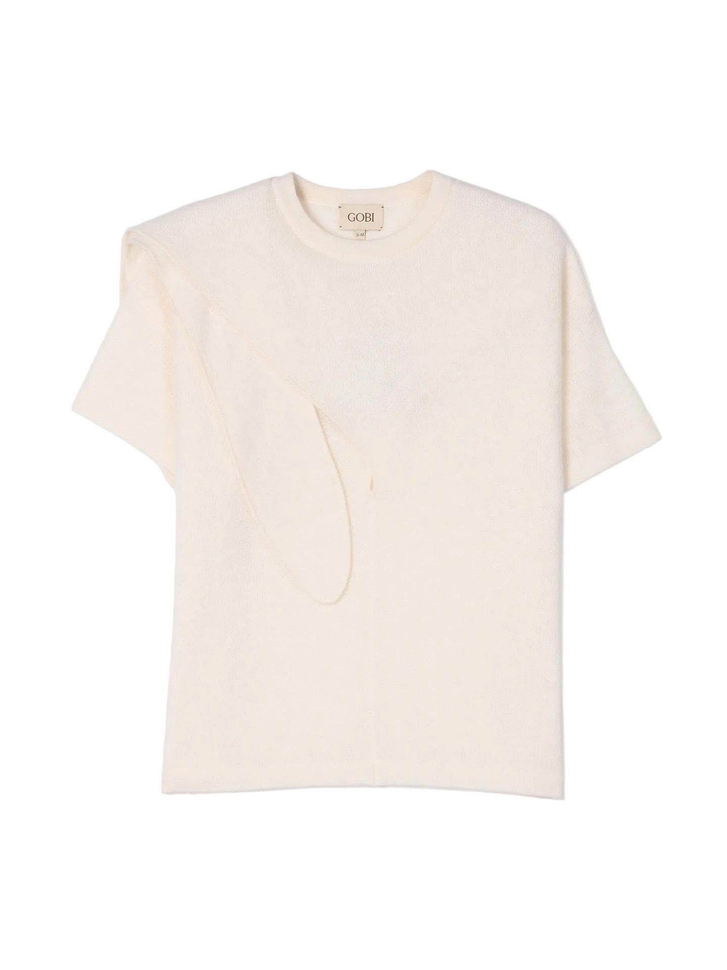 Rundhalspullover Kaschmir-T-Shirt mit Schleifendetail