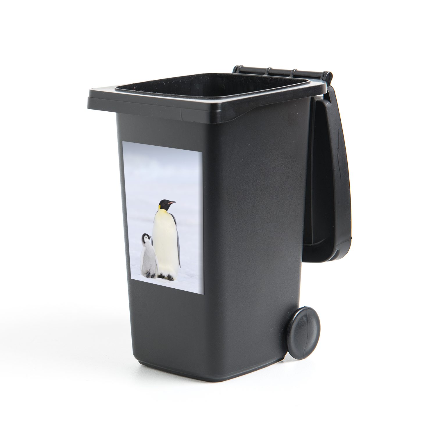 - Mülleimer-aufkleber, (1 Container, Küken Mülltonne, Abfalbehälter Schnee - Pinguin Sticker, MuchoWow Wandsticker St),