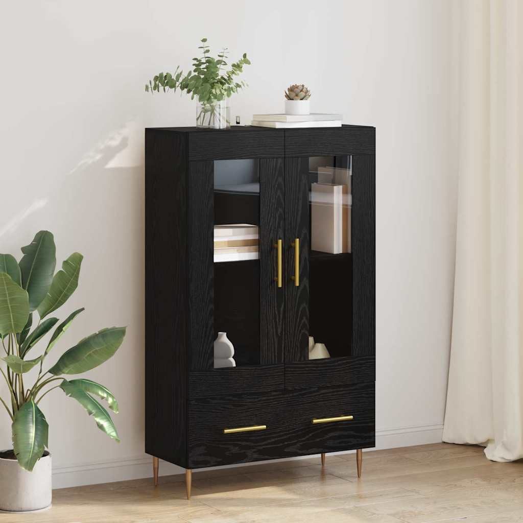 vidaXL Highboard Highboard Schwarz Eichen-Optik 69,5 x 31 x 115 cm (1 St)