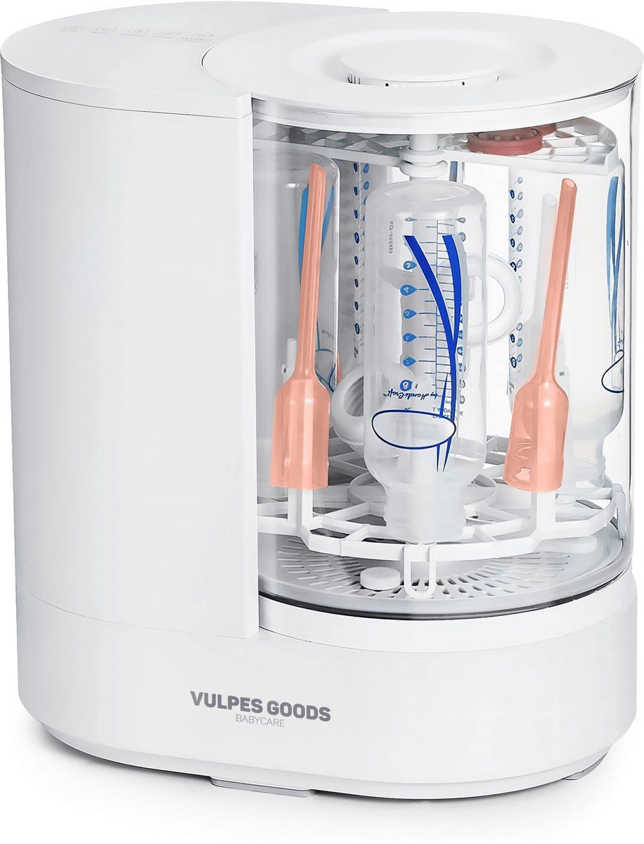 Vulpes Goods Dampfsterilisator BabyCare Flaschenwaschmaschine PRO, mit Ablaufschlauch, 4-in-1 mit 40 Sprühdüsen