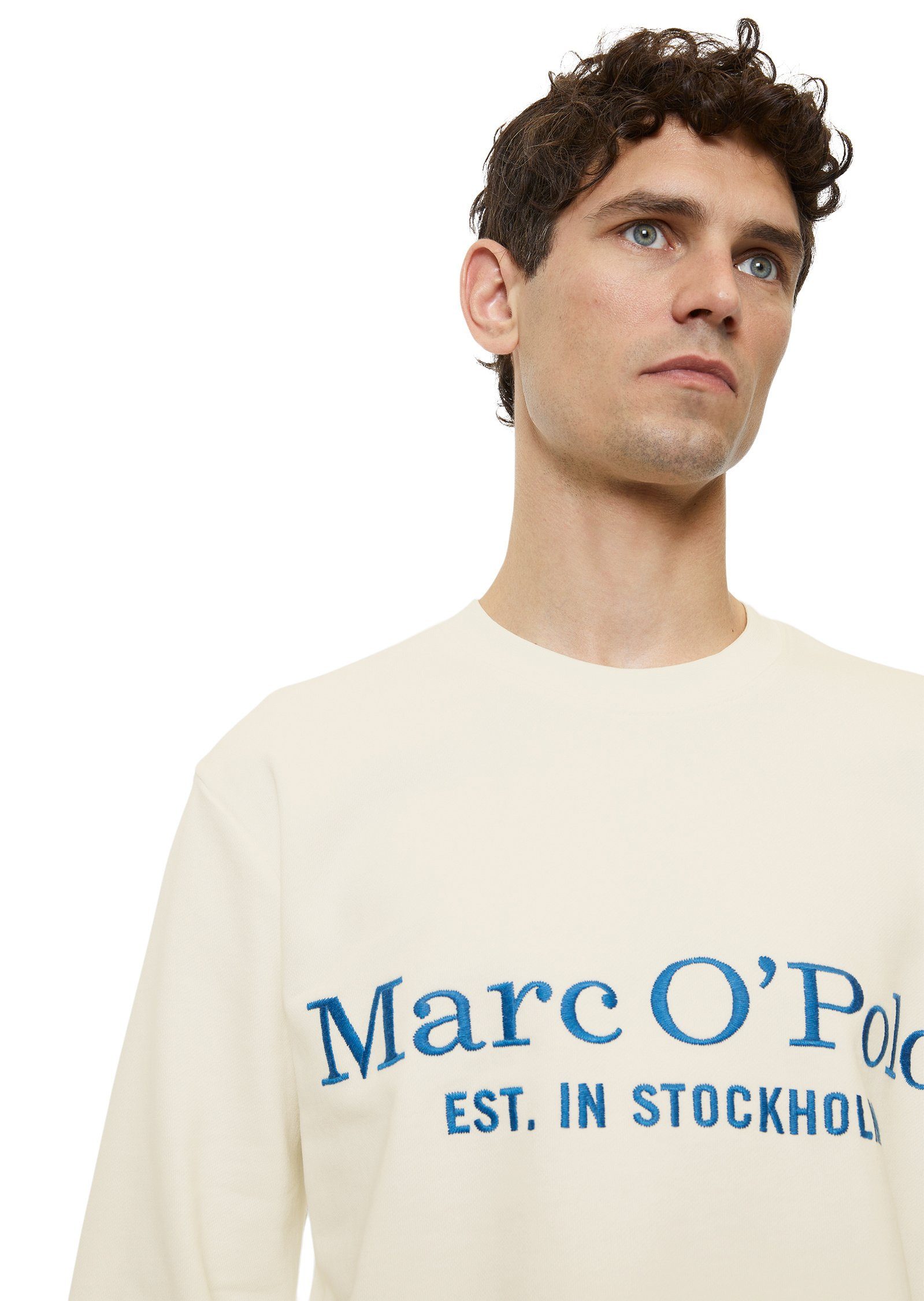 Bio-Baumwolle aus reiner Sweatshirt Marc O'Polo weiß