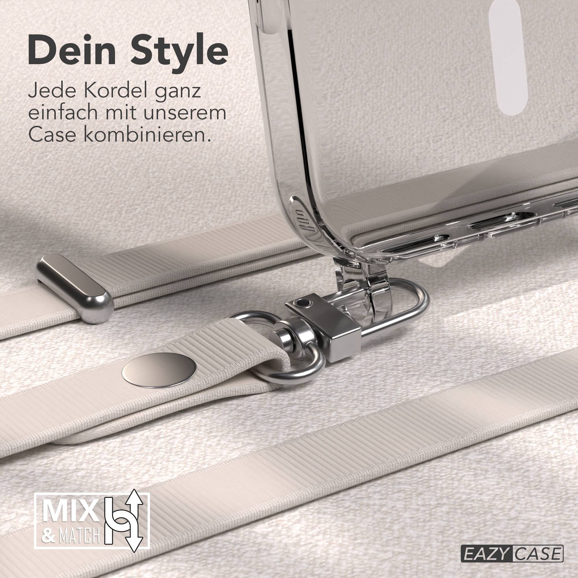 EAZY CASE Handykette für Apple iPhone 17 Pro Handyhülle mit Handyband magnetisch, MagSafe Case in Taupe mit Handykette und Länge von 1 bis 1,90 m