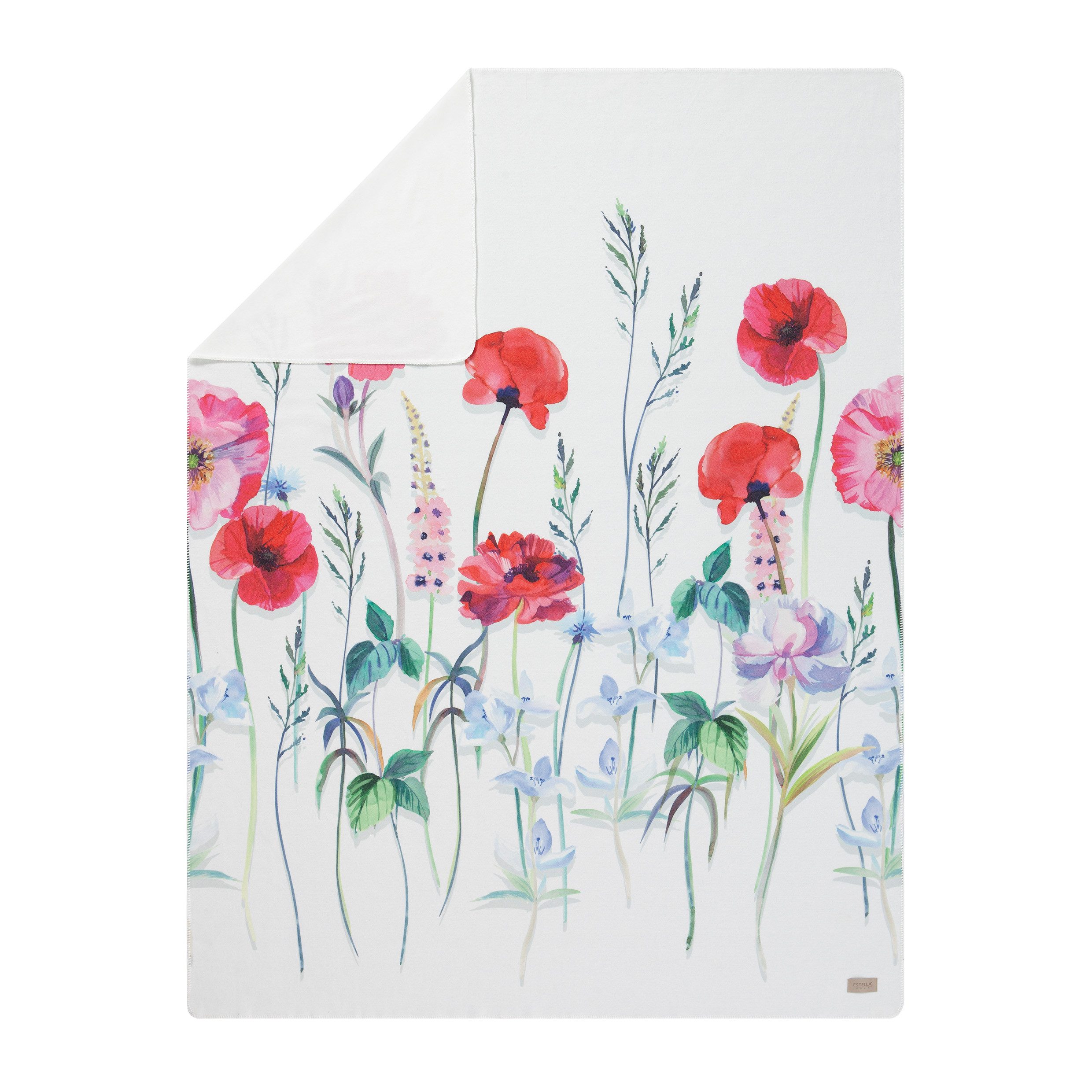 Wolldecke Baumwollmischung Kuscheldecke Impulse Christy Floral rot 150 x 200, Estella, Kuscheldecke 160x200 Tagesdecke kuschelig weich