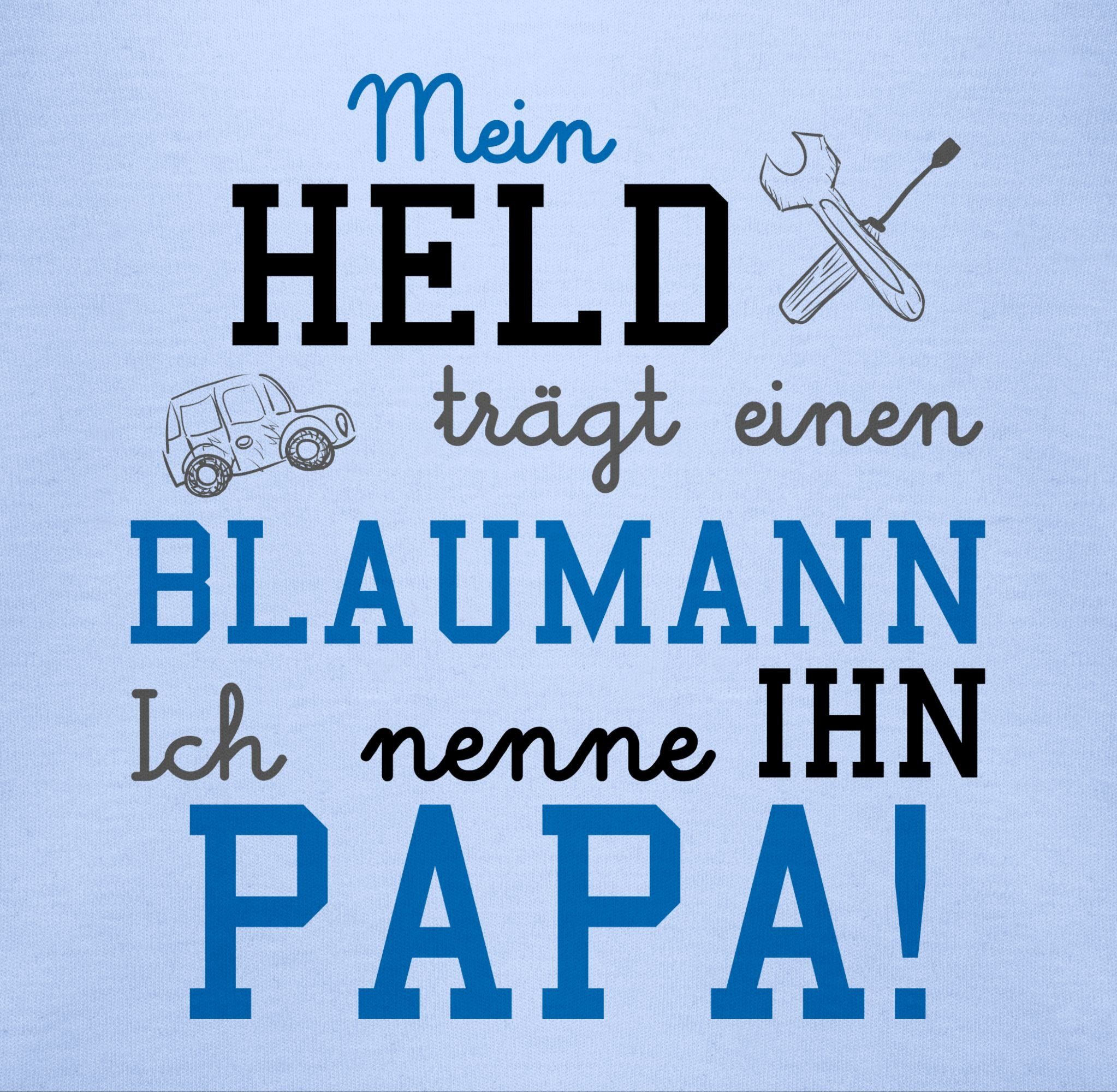 Baby Mein trägt Blaumann einen Held Sprüche 2 Babyblau Shirtbody Shirtracer