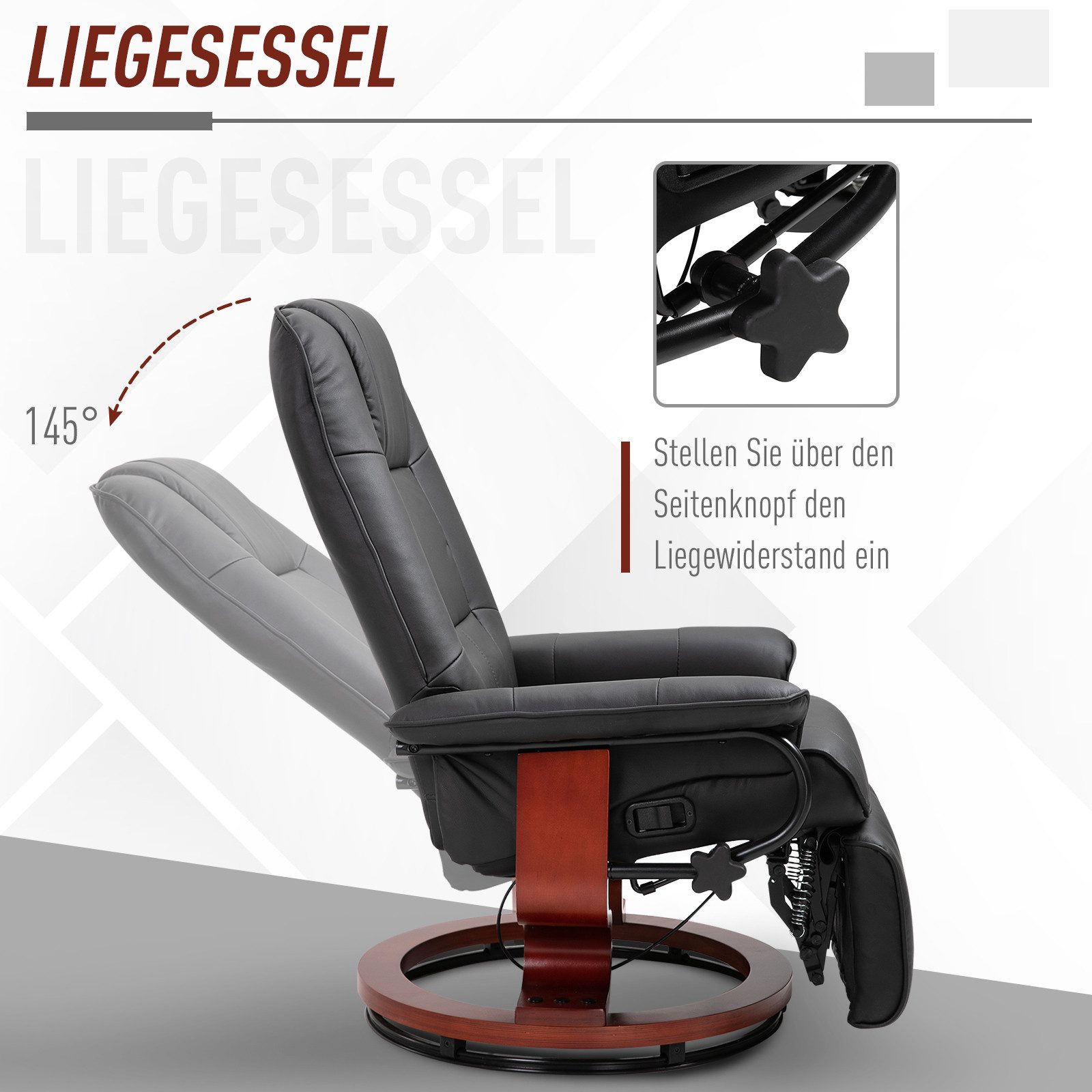 Odikalo Loungesessel Relaxsessel Drehstuhl Polsterstuhl Liegesessel günstig online kaufen