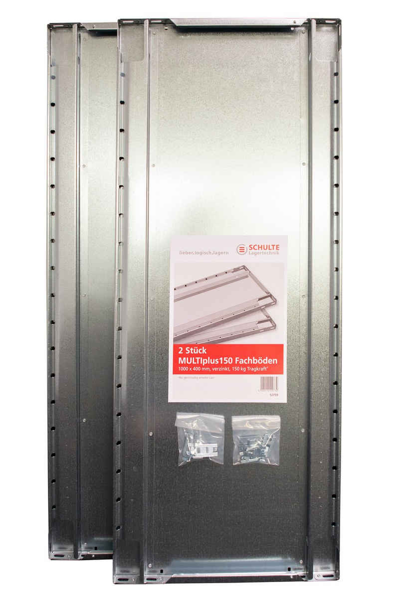 SCHULTE Lagertechnik Steckregal 2er-Pack-Zusatz-Fachboden MULTIplus150 1000 x 400 mm (BxT)