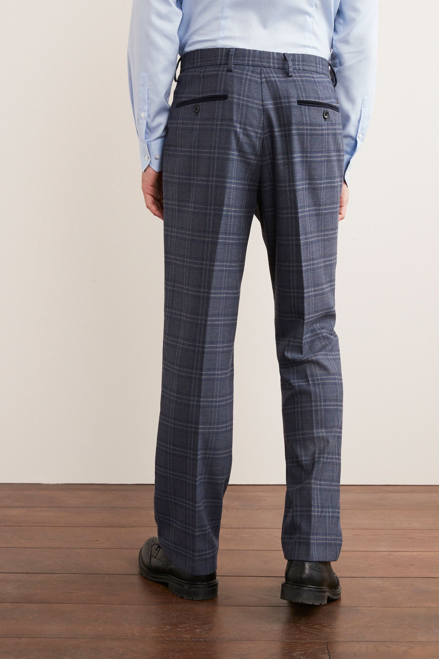 Hose Anzughose Besatz: Karierter Anzug mit (1-tlg) Next