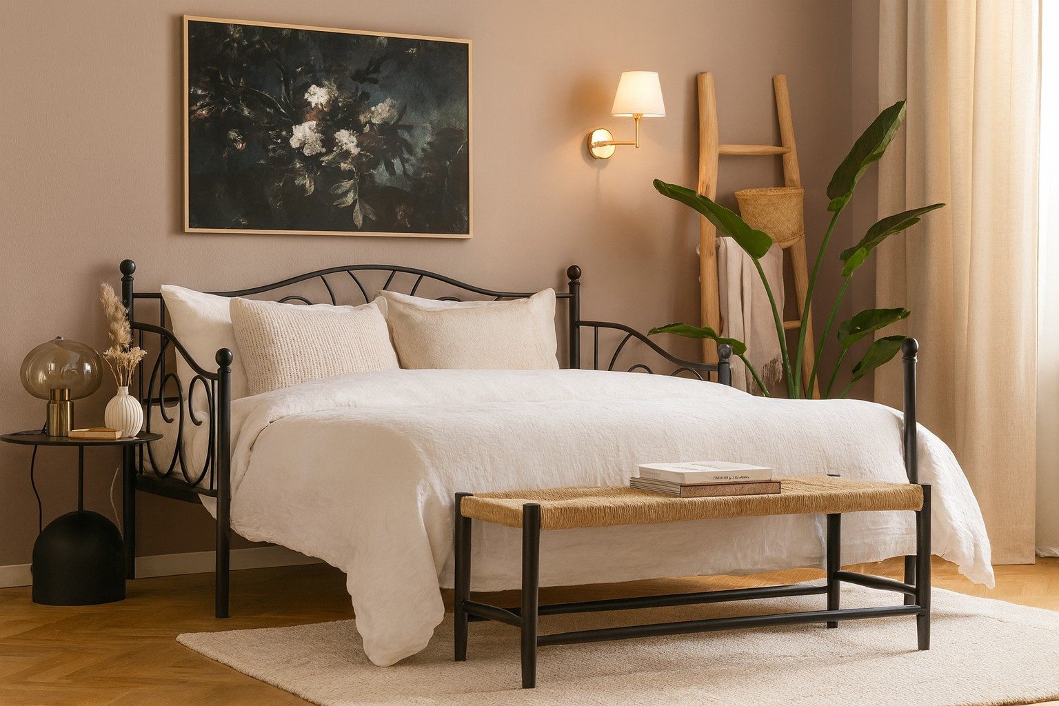 moebel-direkt-online Daybed Metallbett Daybett mit Gästebett in zwei Farben – Bild 4 von 5