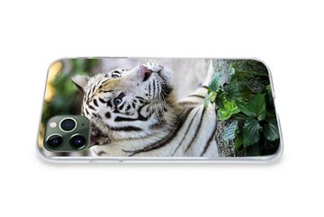 MuchoWow Handyhülle Tiger - Weiß - Sand, Handyhülle Apple iPhone 11 Pro Max, Smartphone-Bumper, Print, Handy