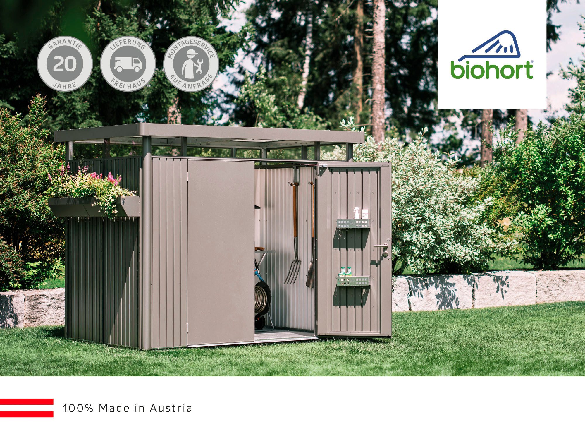 Thumbnail - Biohort Gerätehaus Neo 3B ST, BxT: 236x292 cm, Metall