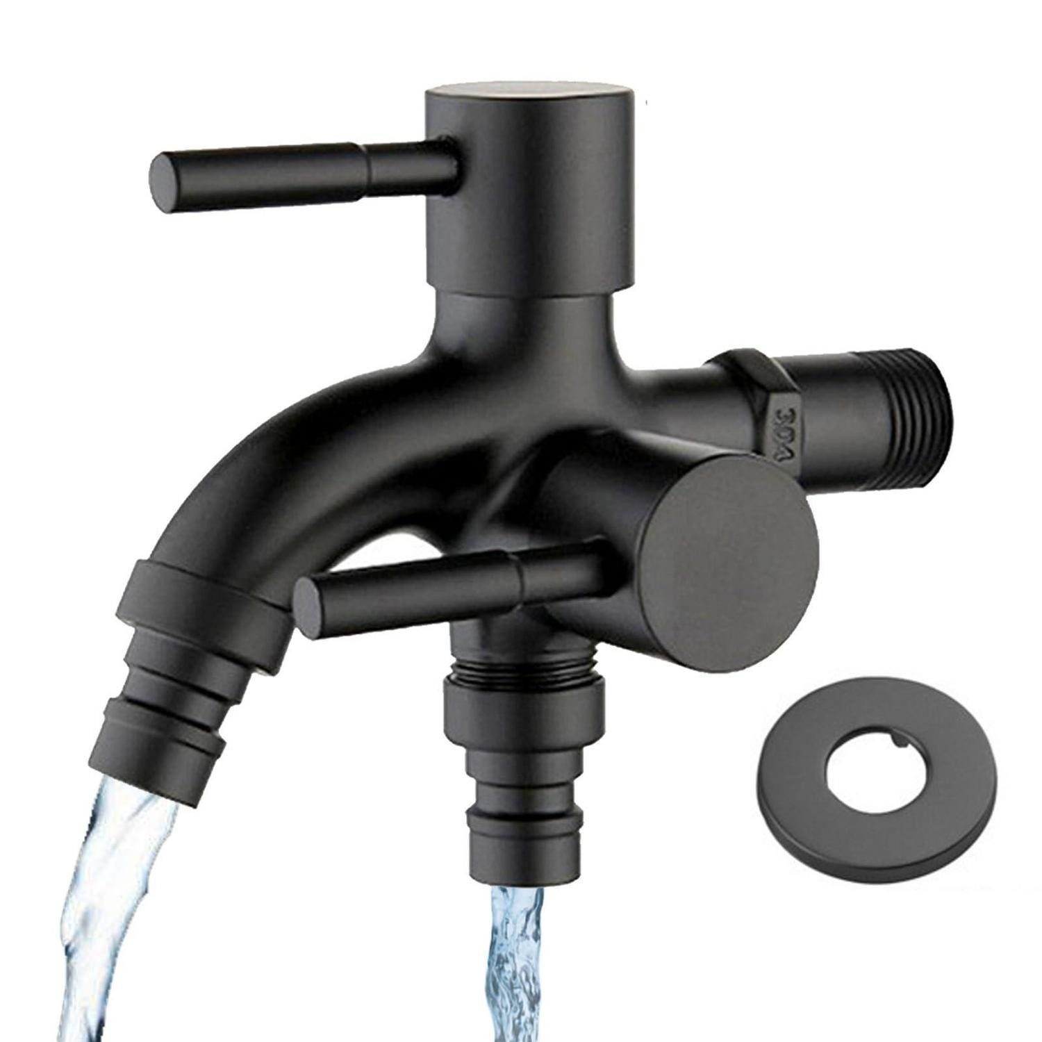 LuxusKollektion Küchenarmatur Doppel Wasserhahn 1/2 Zoll Edelstahl (1-St)
