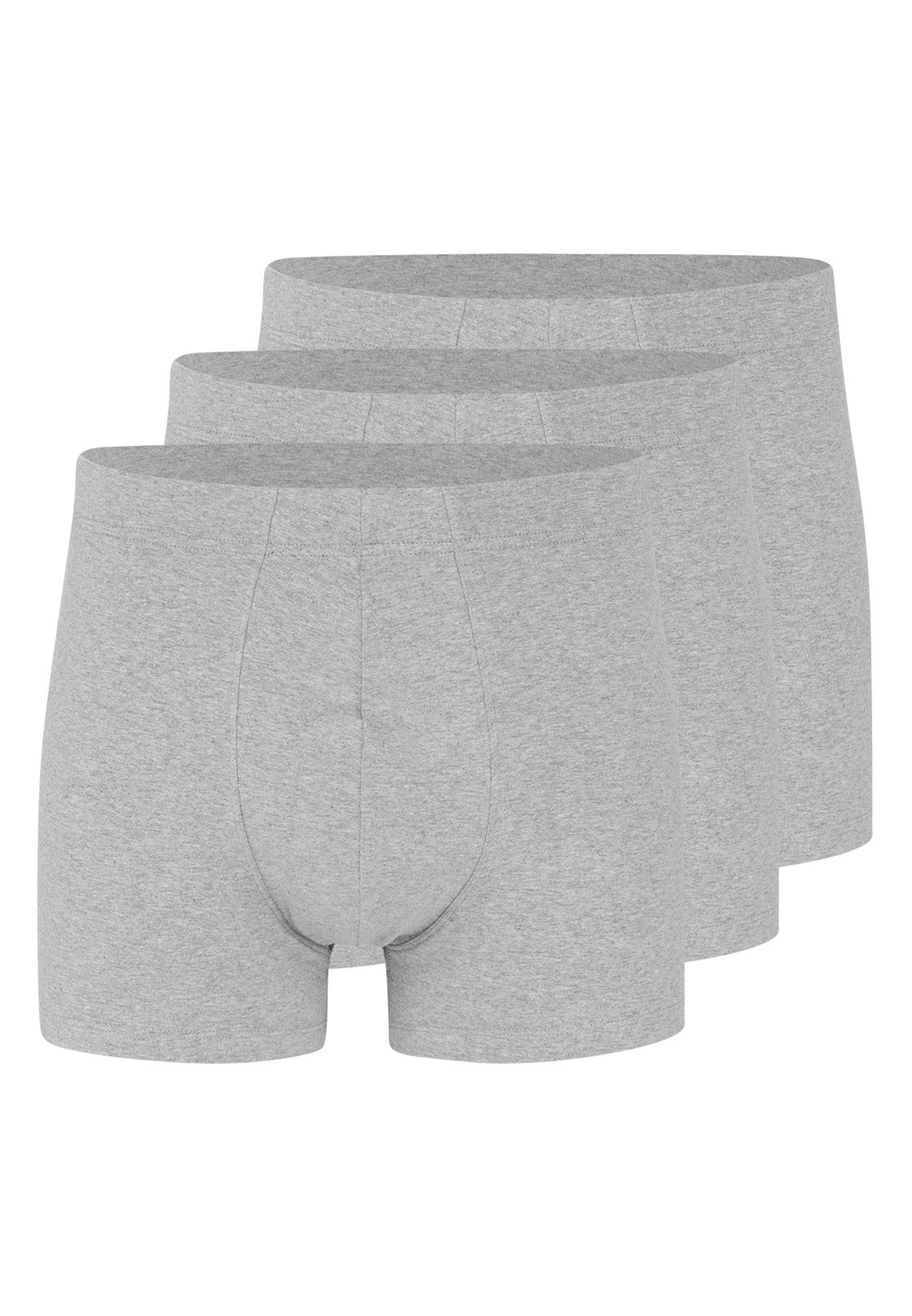 Almonu Retro - Melange Eingriff (Spar-Set, - Retro / Pack Cotton Melange - - Boxer Organic 3-St) Baumwolle Atmungsaktiv 3er Ohne Pant Grau Short