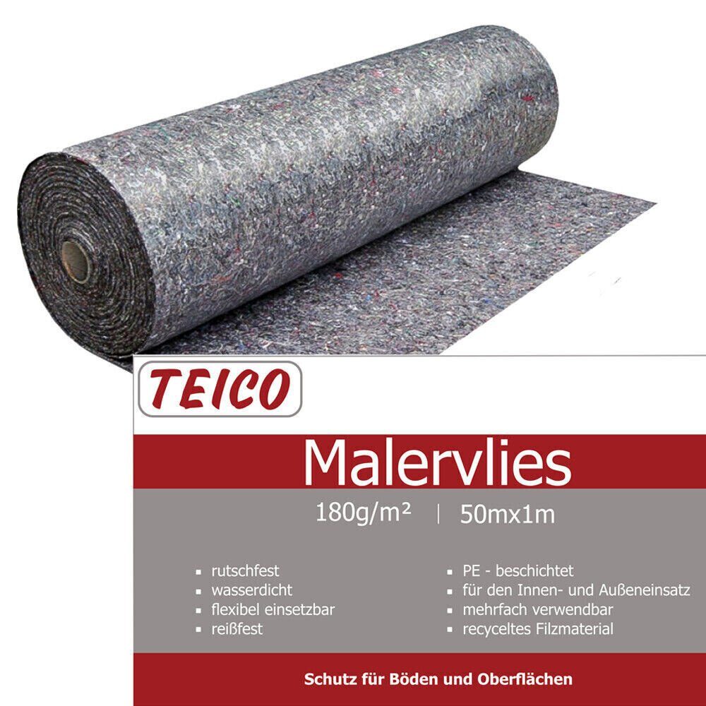 Teico 100cm 50 m, Malervlies 50m² 180g/m² Rolle, Abdeckvlies, Malerabdeckvlies, x