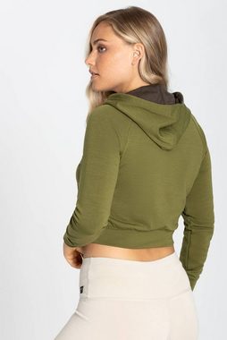 SUPER.NATURAL Hoodie Merino Hoodie W LIQUID FLOW LOGO HOODIE geruchshemmender Merino-Materialmix