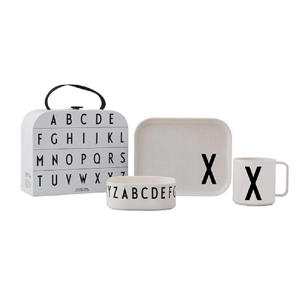 Design Letters Kindergeschirr-Set Kindergeschirr-Set im Koffer X (4-teilig) | Kindergeschirr