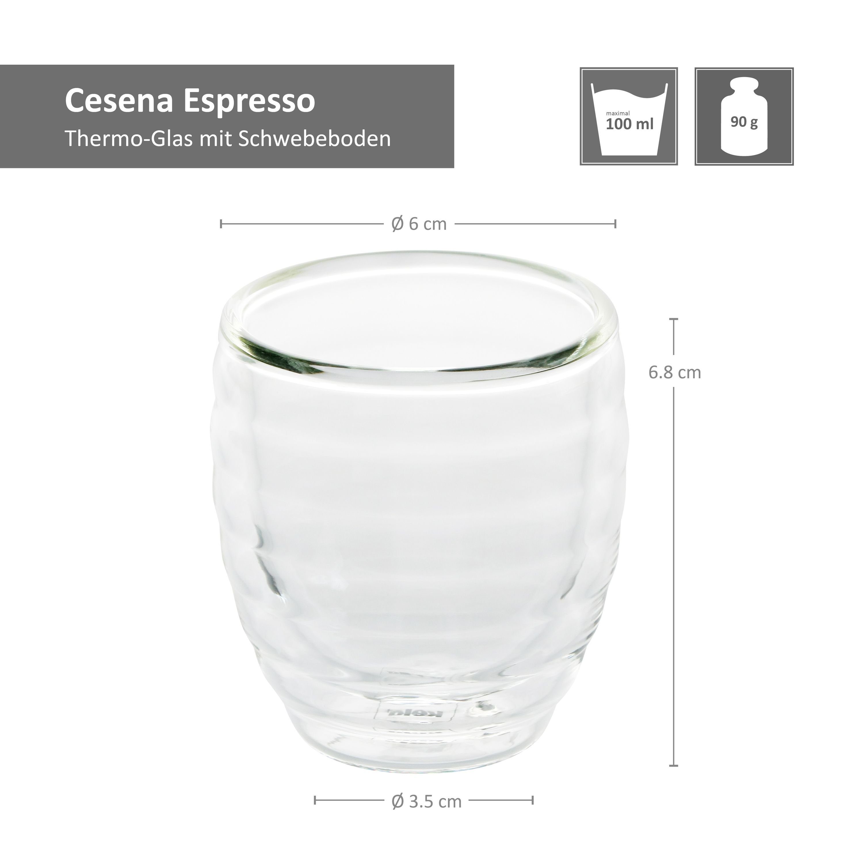 MamboCat - Tasse Espressoglas 4er-Set Cesena 12410