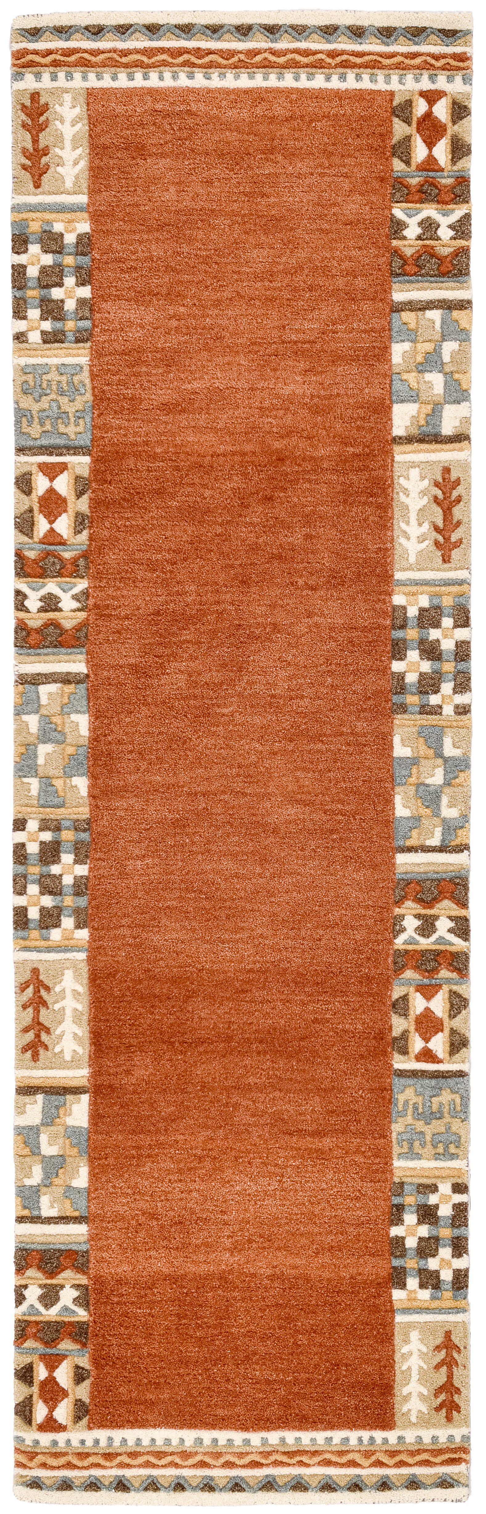 THEKO Läufer Nuno, reine Wolle, Handgefertigt, mit Bordüre, rechteckig, Höhe: 14 mm, handgetuftet, Brücke, Wohnzimmer, Schlafzimmer, Esszimmer