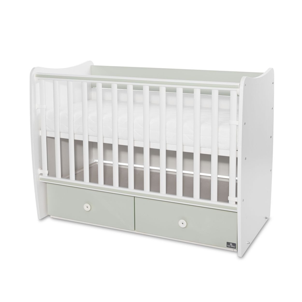 Lorelli Komplettbett MATRIX NEW 120 x 60 cm, 120 x 60 cm, Schaukelfunktion, 2 Schubladen, 2 Ebenen, Schlupfsprossen