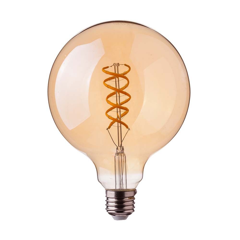 V-TAC LED-Leuchtmittel E27 4.8 W LED Filament Nostalgie Retro Design, Warmweiß, Leuchtmittel Lampe Standard Edison E27 sockel Form G95 4.8 W 300 Lumen 1800 Kelvin