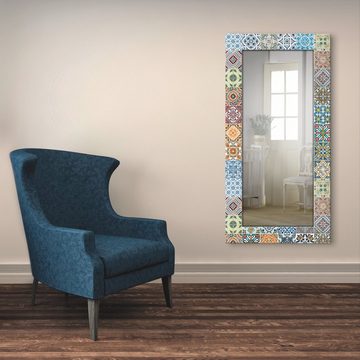 Artland Dekospiegel Gemusterte Keramikfliesen, gerahmter Ganzkörperspiegel, Wandspiegel, mit Motivrahmen, Landhaus