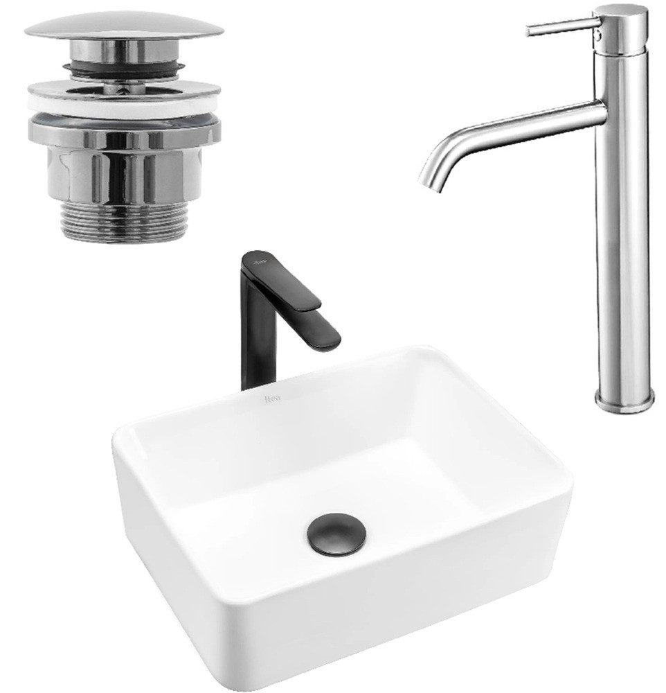 wohnwerk.idee Aufsatzwaschbecken Waschbecken Keramik Weiß Klein günstig online kaufen