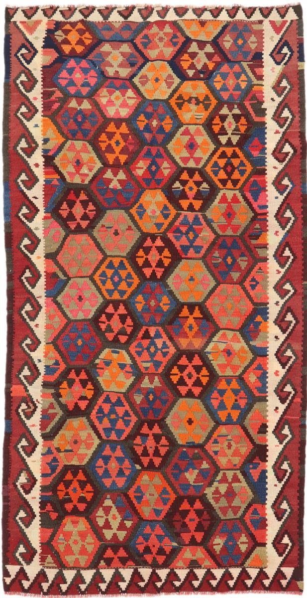 Orientteppich Kelim Fars Azerbaijan Antik 155x305 Handgewebter Orientteppich, Nain Trading, rechteckig, Höhe: 4 mm