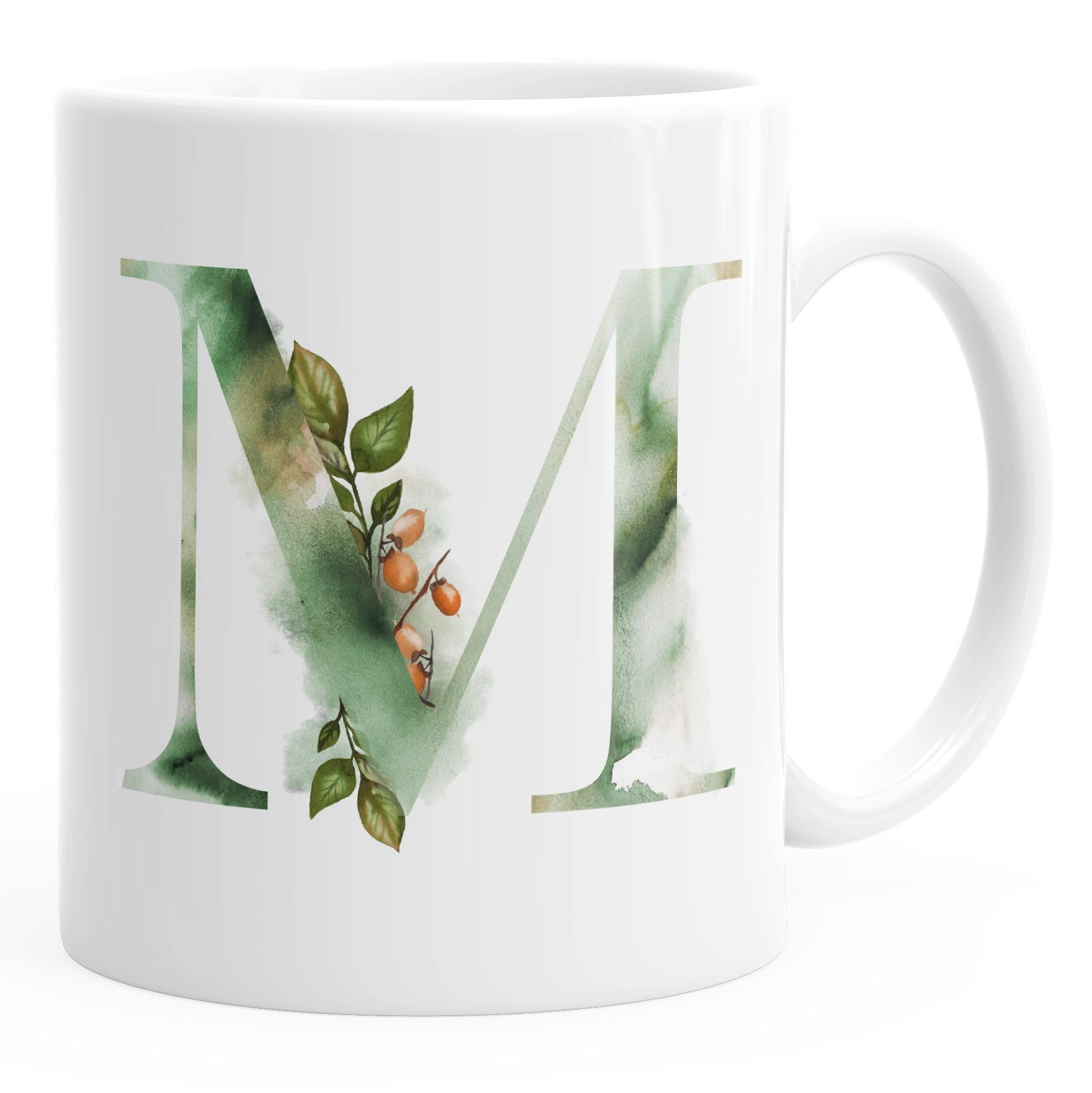 Tasse Buchstaben-Tasse "[object Object]" Tasse mit Buchstabe Alphabet Monogramm Watercolor gezeichnet Kaffeetasse Autiga®