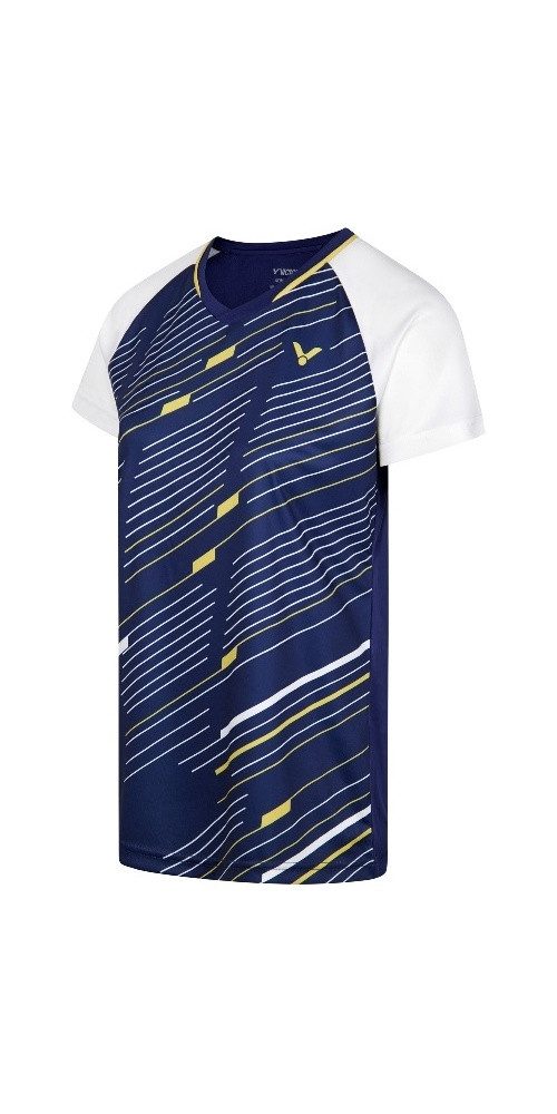 VICTOR Trainingsshirt T-44100 B (100% rec. Polyester) dunkelblau/weiss Damen