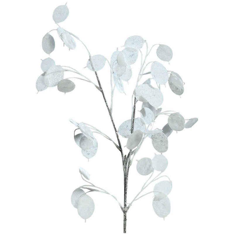 Kunstblume Kunstzweig Silberblatt Lunaria Kunststoff weiß Glimmer 1 Stk 73 cm Lunaria, matches21 HOME & HOBBY, Höhe 0 cm