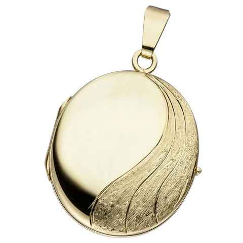 JOBO Medallionanhänger Anhänger Medaillon oval, 585 Gold