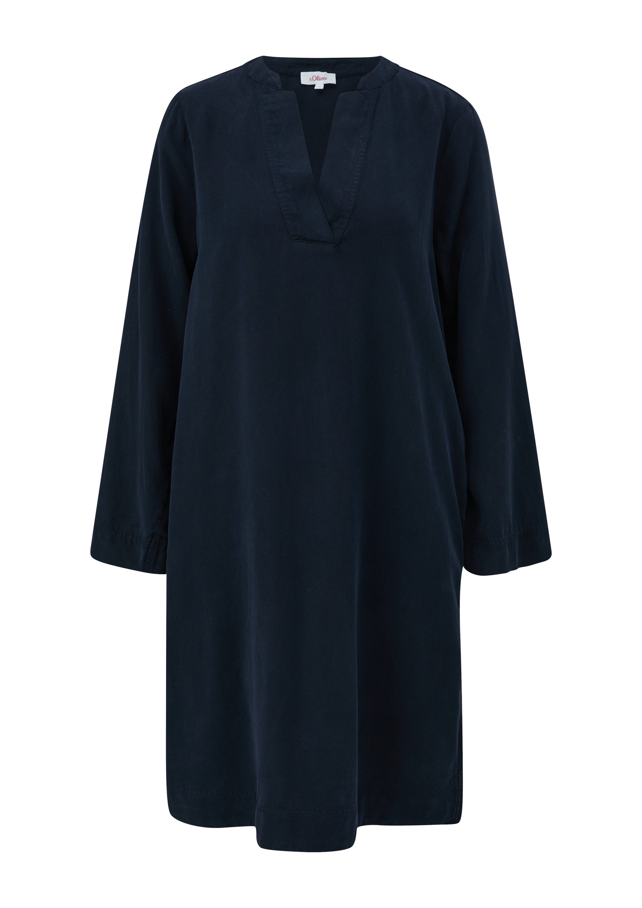 s.Oliver Midikleid Kleid Kurzes Lyocellkleid mit V-Ausschnitt