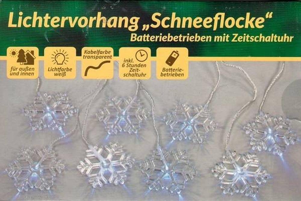Nipach LED-Lichtervorhang XA11137 Lichtervorhang Schneeflocke kw Batterie günstig online kaufen