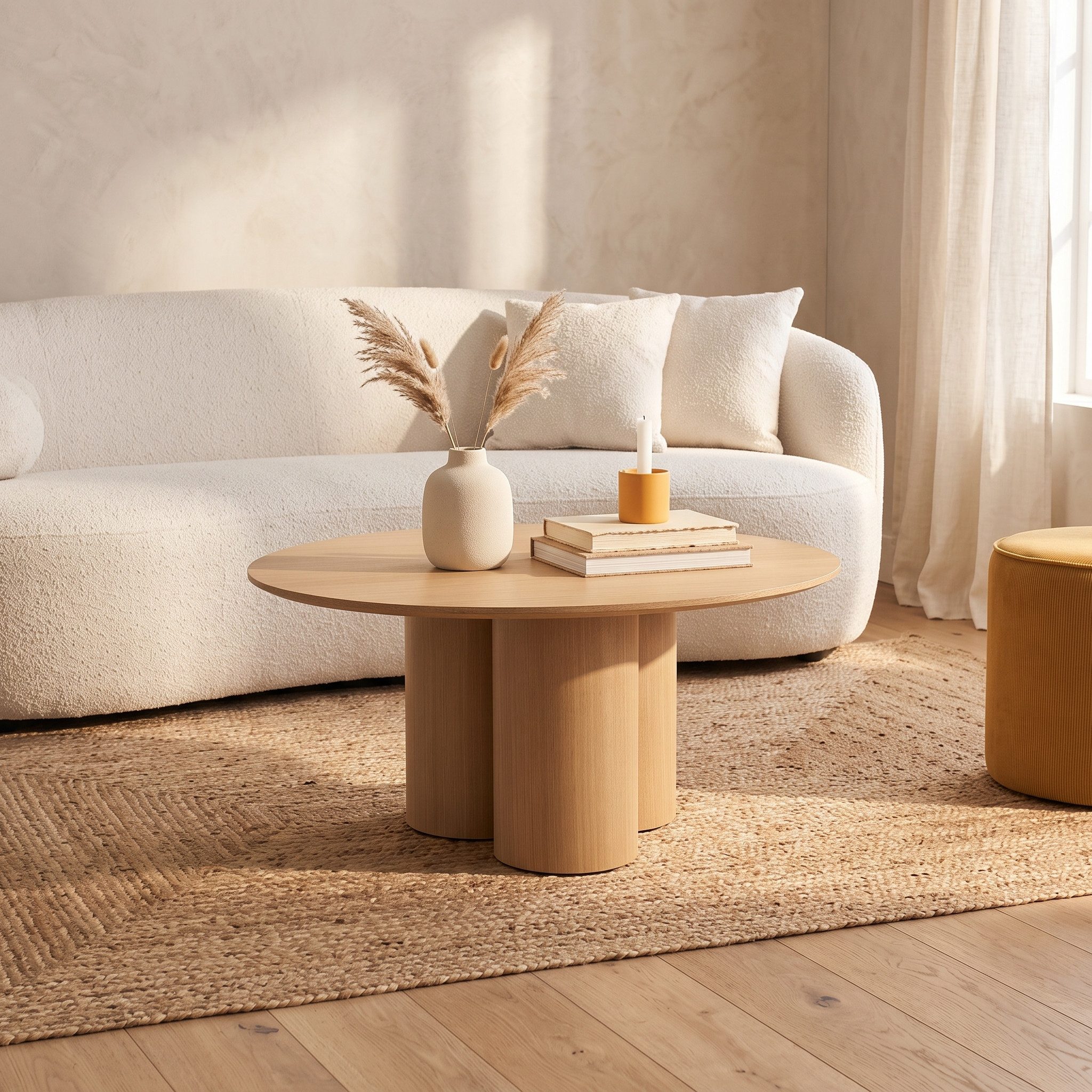 WILLIAMSPACE Couchtisch Moderner Couchtisch, asymmetrische Freiformplatte, Holzfurnier
