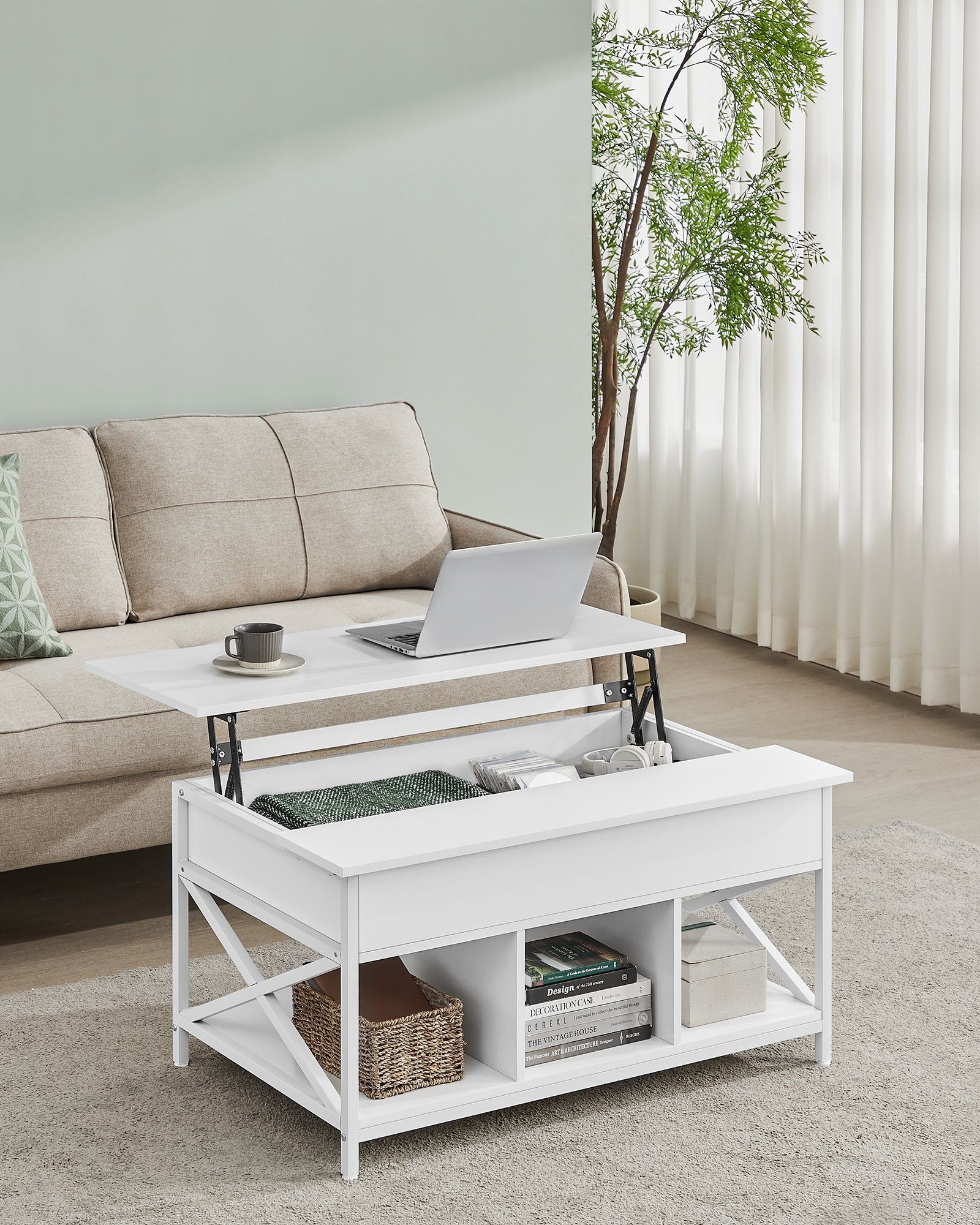 VASAGLE Couchtisch, höhenverstellbar, versteckter Stauraum, 60 günstig online kaufen