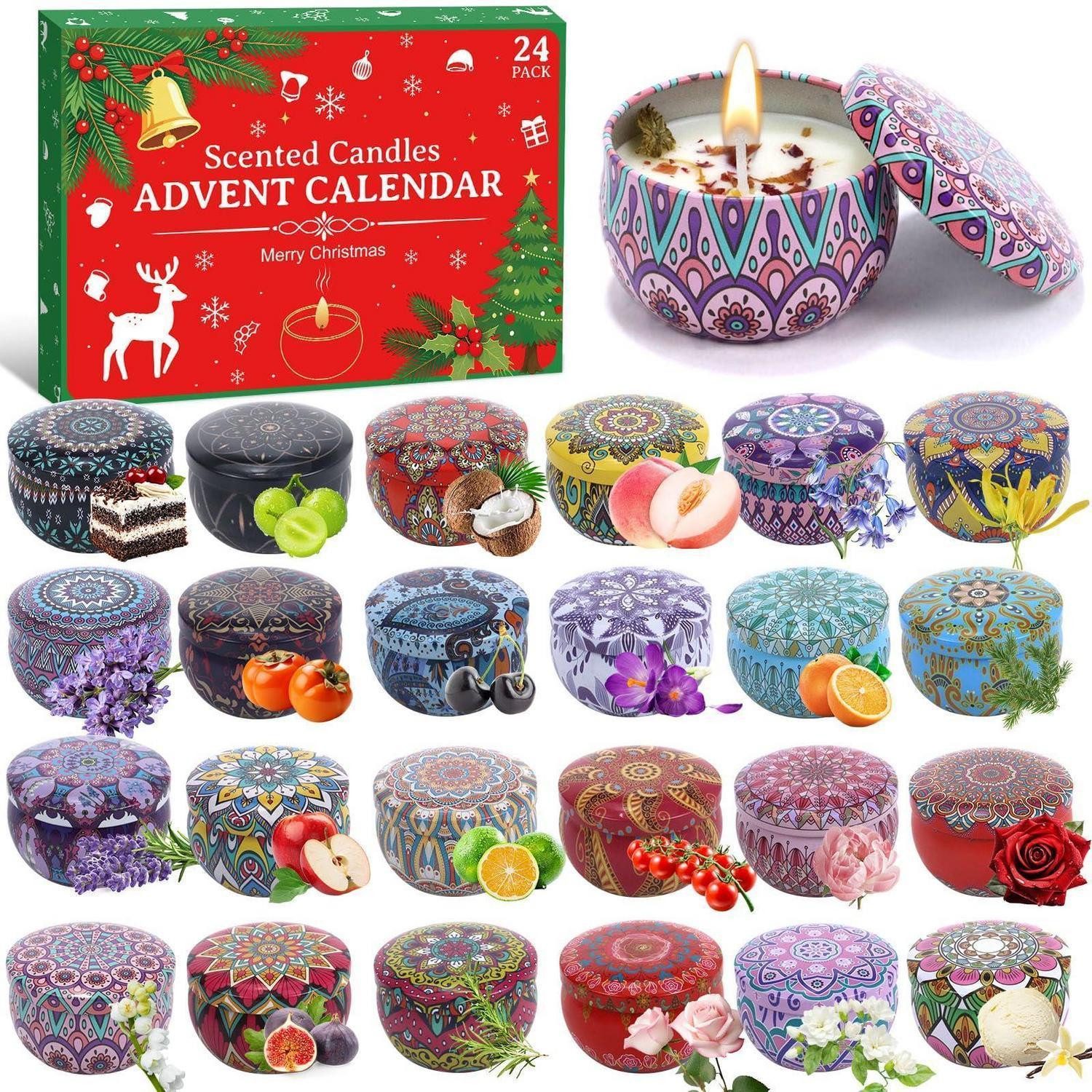 LuxusKollektion Duftkerze Adventskalender Duftkerzen 24er Set