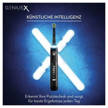 Oral-B Elektrische Zahnbürste Genius X, mit KI & Putztechnikerkennung, visuelle Andruckkontrolle, 6 Putzmodi