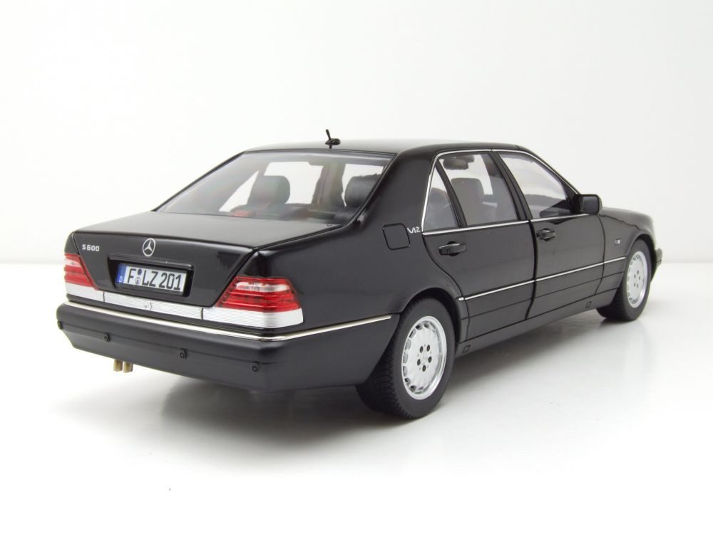 Norev Modellauto Mercedes S600 S-Klasse W140 1997 schwarz, Maßstab 1:18