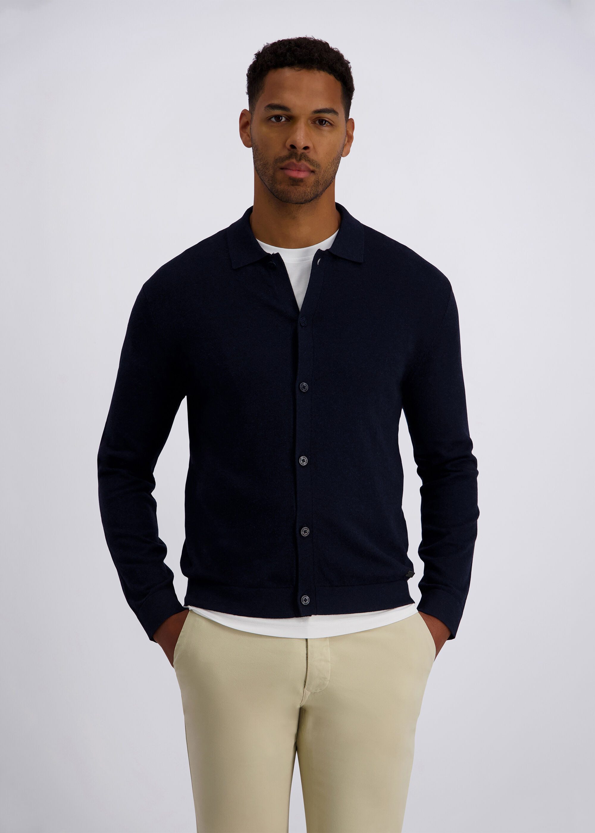 Pierre Cardin Strickjacke mit Polokragen