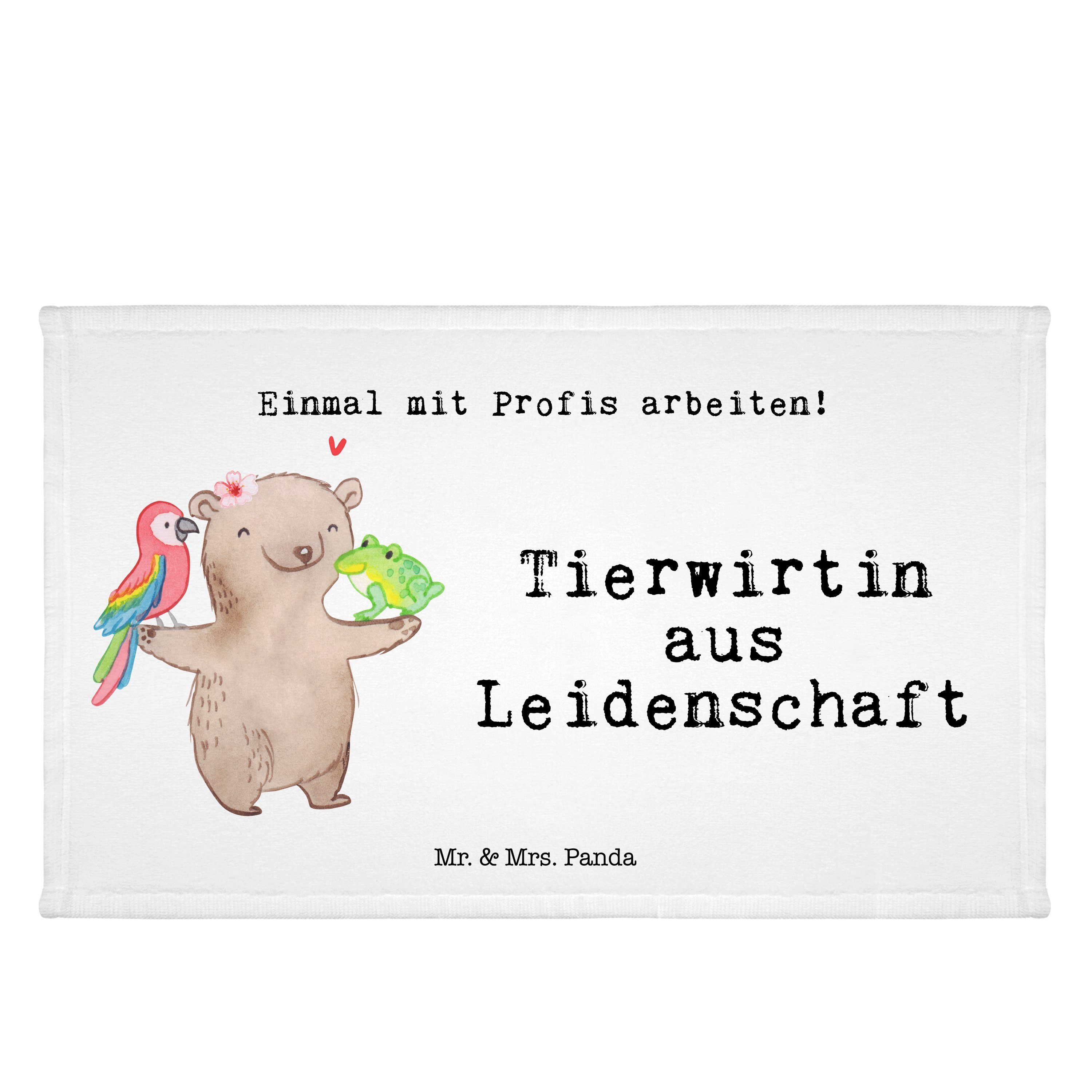 (1-St) Panda Mrs. - Gä, Weiß Tierwirtin - Geschenk, Jubiläum, Handtuch & aus Mr. Leidenschaft Frottier,