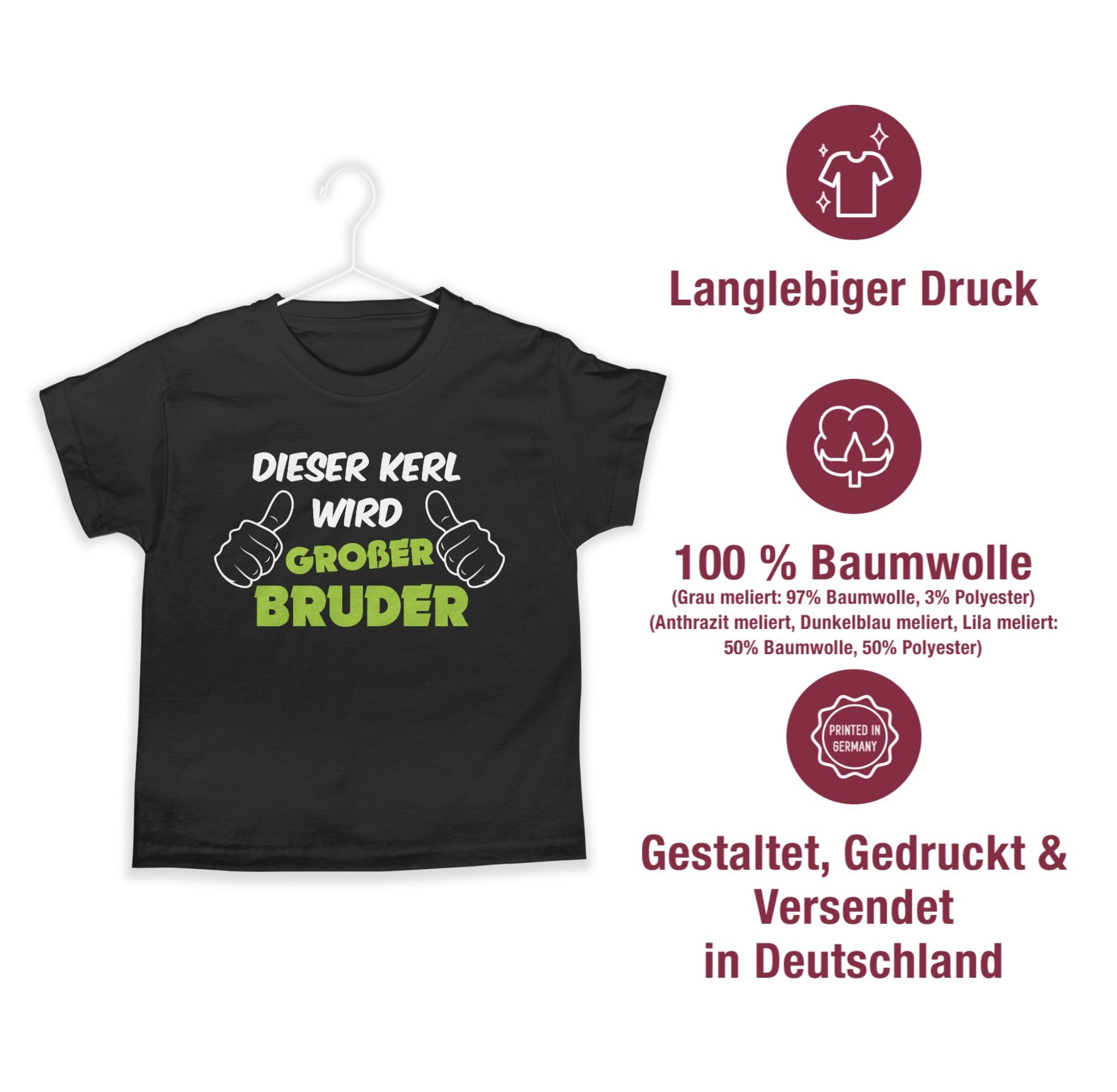 Bruder wird Jungen T-Shirt Outfit 2 Schwester Bruder Shirtracer großer Kerl Kinder Geschenk T-Shirt Schwarz - Dieser und Geschwister -